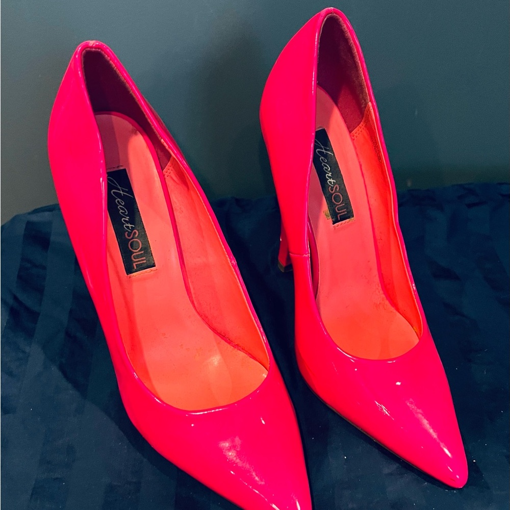 ‘Heart & Soul’ Women's Neon Pink Heels